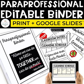 Paraprofessional Binder for the Special Education Classroom | Para Binder