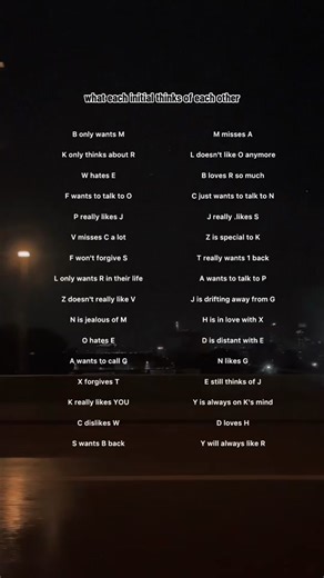 what each initial thinks of each other#initial #initials #fyp #foryou