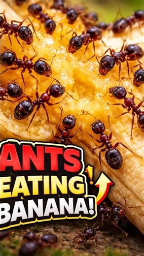 🍌 Ants Eating Banana – Tiny Creatures Big Feast! #viral #shortvideo