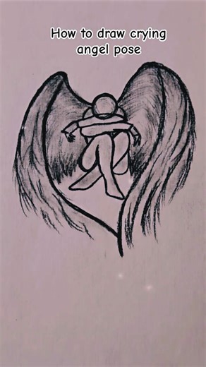 how to draw crying angel pose ✨️ #art #drawing #sketch #tutorial