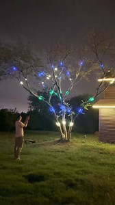 🌈 Bring magic to your nights! Smart outdoor lights create enchanting rainbow colors for your home.👉 | Theiorfusm.TH01