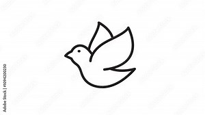 animated icon of bird in outline style icon. animal animation icon