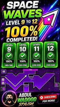 I Completed SPACE WAVES Levels 9-10-11-12 (100%) 🚀 Hardest Levels | Full Gameplay