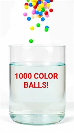 1000 Color Balls Falling In Water 💧🔴🟡🔵