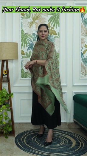 Your Shawl, But make it Fashion🔥 #indianfashion #winterclothing #winterlayeringhacks #trendingshorts