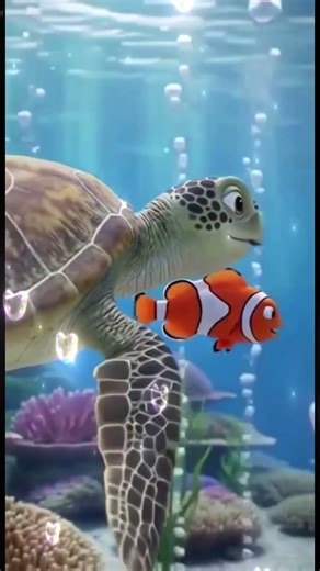 Why Are You Always In A Hurry? 🐢🐠#seaturtle #clownfish #animalpov #creaturepov #shorts #oceananimals