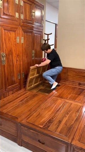 part108#Old Elm Wood Bed That Looks Like Royal Furniture 😍 Solid Wood Luxury