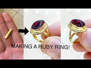 Making a Red Ruby Ring! Gold Jewelry Making | How it's Made | 4K Video