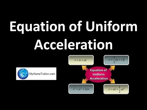 Equations of Uniform Acceleration | Force and Motion
