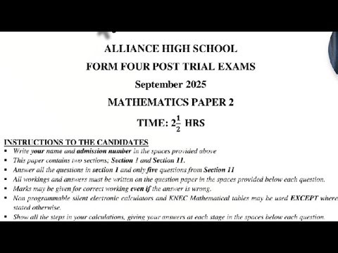 𝐊𝐂𝐒𝐄 𝟐𝟎𝟐𝟓 𝐀𝐥𝐥𝐢𝐚𝐧𝐜𝐞 𝐇𝐢𝐠𝐡 𝐬𝐜𝐡𝐨𝐨𝐥 𝐏𝐨𝐬𝐭 𝐓𝐫𝐢𝐚𝐥 𝐌𝐨𝐜𝐤 𝐏𝐚𝐩𝐞𝐫 𝟐 | 𝐒𝐞𝐜𝐭𝐢𝐨𝐧 𝐈