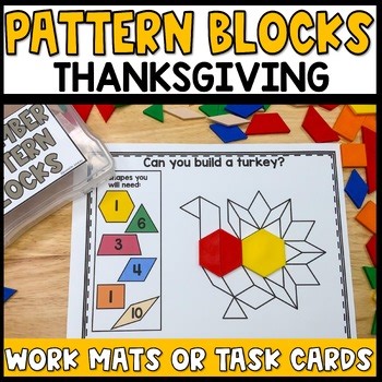 Thanksgiving Pattern Block Mats Composite Shapes Task Cards Puzzles Templates