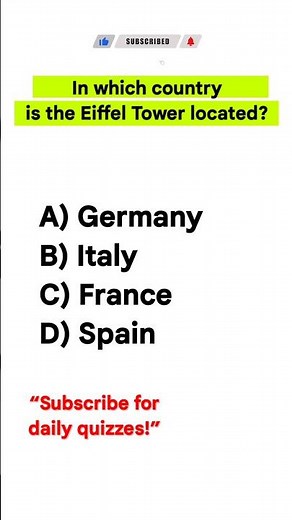 in which country is the Eiffel tower located? | #generalknowledgequestion #france #eiffeltower