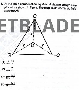 4. At the three corners of an equilateral triangle charges are ... | Filo
