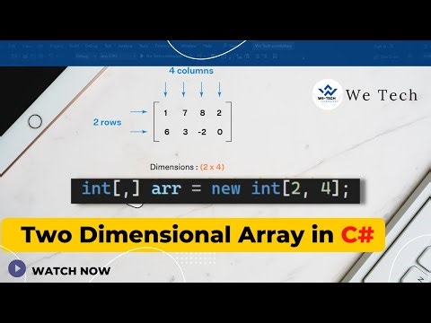 2D Array in C# 2022 | We Tech