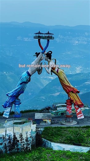 Would you like to come to China and see this "flying kiss" standing on a thousand-meter cliff?