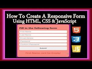 Responsive Form In HTML & CSS & JavaScript | Responsive Form Using VSCode