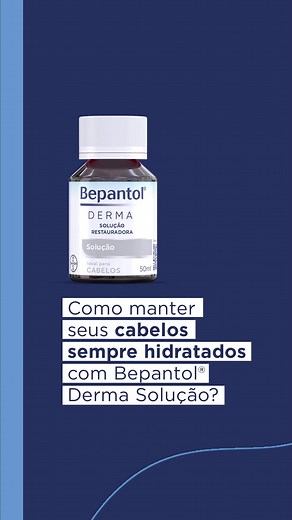 Manter seus cabelos hidratados pode ser mais fácil do que você imagina com o Hidratante para Cabelo Bepantol® Derma Solução. Dá o play pra ver como usar e vem sentir a maciez em cada fio. . . . . . CH-20220819-87 | SAC 08007231010 | sac@bayer.com | Bepantol Derma