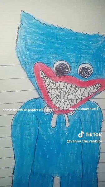 Drawing Huggy Wuggy from Poppy Playtime - Easy Step-by-Step Tutorial