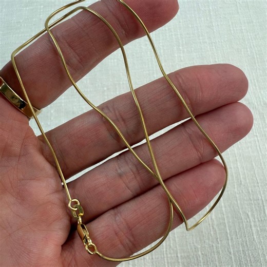 18" Italian Solid 14K Yellow Gold Snake Link Chain (4 G) - Etsy