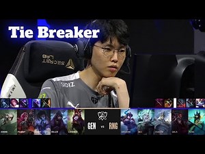 GEN vs RNG - Tie Breaker | Day 8 LoL Worlds 2022 Main Group Stage | Royal Never Give Up vs Gen.G