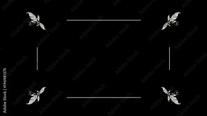 The frame of the text dialogue window with the animation of plants and patterns. Stock Video