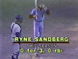 Chicago Cub Ryne Sandberg 1st MLB Hit is at Wrigley Field Sept 1981