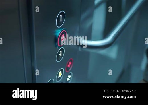 An elevator showing buttons and their functions at a building Stock Video Footage - Alamy