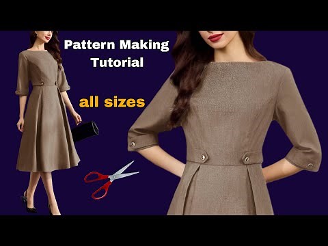 ✅️️ The Secret to Quick & Elegant Long Dress Pattern Making | Princess Seam & Pleat Dress Pattern