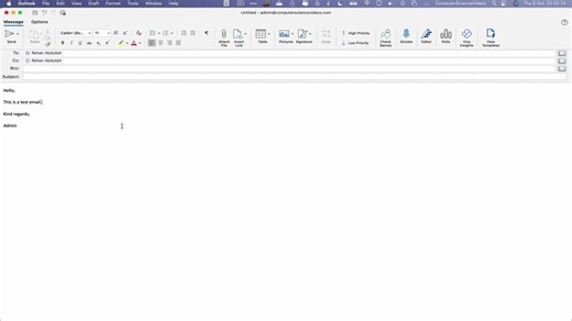 How to SEND a Carbon Copied Email On Your Microsoft Outlook Account Using a Mac  - Basic Tutorial