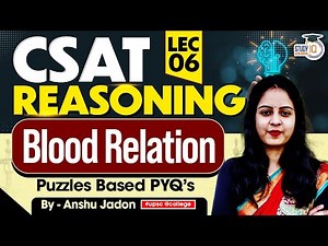 UPSC CSAT Reasoning | Blood Relation puzzles based PYQ’s | Lec-06 | Learn with Anshu Mam