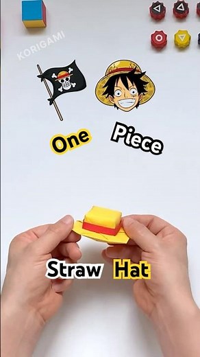 How to make Straw Hat from One Piece | easy origami #shorts #origami #luffy #onepiece #paperhat