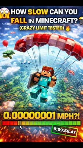 😱 How SLOW Can You Fall in Minecraft?! (Crazy Limit Tested) 🔥🪂