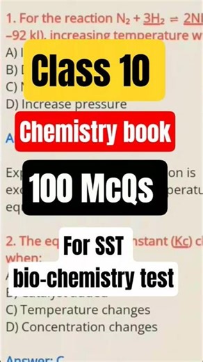 class 10th chemistry McQs #sst #mcqsseries #biochemistry #kppsc #chemistrymcqs