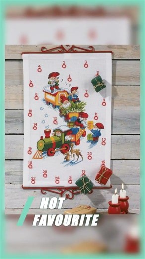 Cross Stitch Kit Permin - Train/pixies
