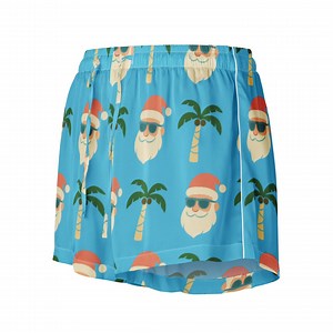 Tropical Santa Pajama Shorts: Silky Beach Holiday Loungewear - Etsy