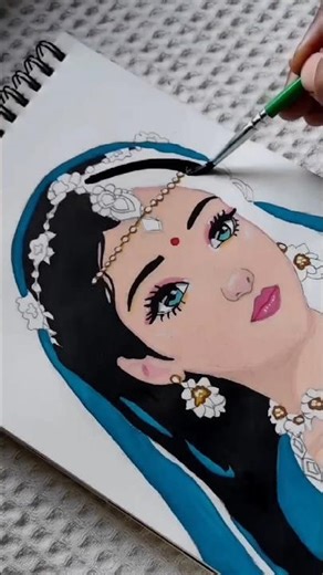Adorable Radha Rani Drawing 🌸✨ | Heart Touching Art ❤️ #art #drawing #viralvideo