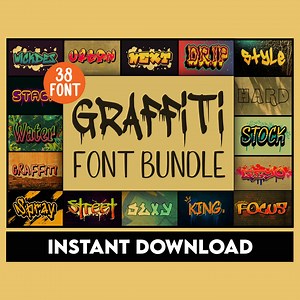 Urban Graffiti Font Bundle: Street Art Fonts for Cricut & Procreate - Etsy