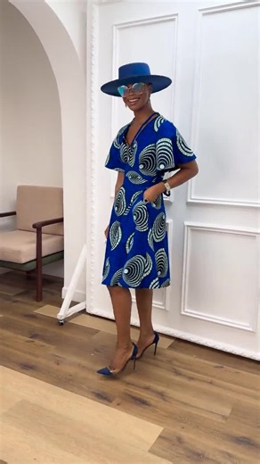 Tosin African Print Flutter Sleeve Dress [blue] - Etsy