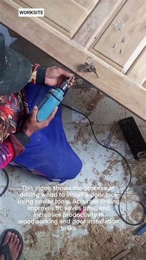 Door Lock Installation Process | Precision Wood Drilling Work