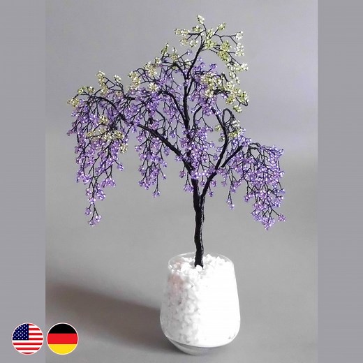 Crafting Tutorial Wisteria Bonsai - Beaded Tree Easy From Beads, Wire and Love - Etsy