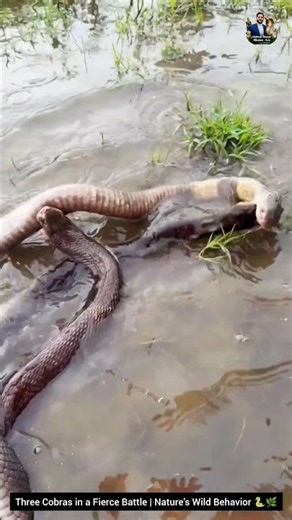 Three Cobras in a Fierce Battle | Nature’s Wild Behavior 🐍 #animals #wildliferescue #wildlife #cobra