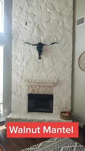 Refacing a Stone Fireplace with a Walnut Box Mantel