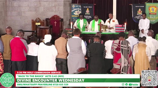 Join us for Divine Encounter Wednesday at ACK St. Stephen’s Cathedral, Jogoo Road, Nairobi. This midweek service is a time to return Back to the Basics through worship, prayer, and Holy Communion. 📖 Theme: Back to the Basics - Divine Encounter Wednesday 🗓️ Day: Wednesday ⏰ Time: 5:30 PM Holy Communion Service 📍 Venue: ACK St. Stephen’s Cathedral, Jogoo Road, Nairobi 🙏 Service Highlights: Midweek Holy Communion Service of renewal and thanksgiving. A divine encounter through prayer, worship, a