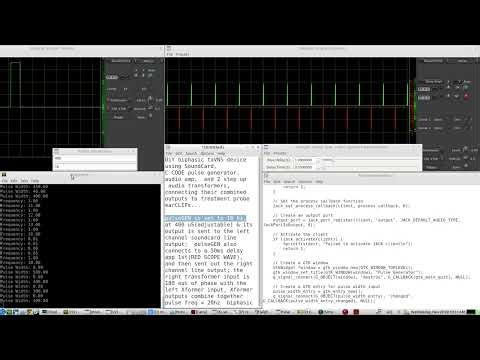 DiY taVNS(vagus nerve stim.) using C code pulse generator, soundcard, audioAMP, and two transformers