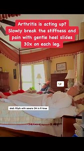 Heel Slides to decrease stiffness and joint pain for better standing and walking on arthritic knee. #physicaltherapy #arthritis #exercise #seniors #elderly #mobility #walking #reels #everyone #share | Doc H.