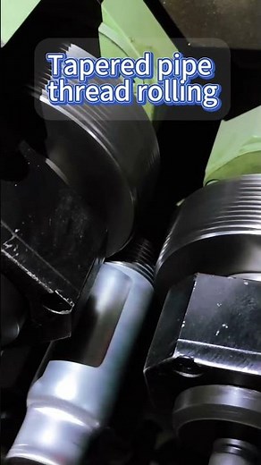 Tapered pipe thread rolling #thread#threadrollingmachine#threadrollingwheel#machine#threadmachine