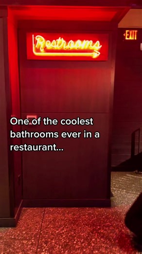 Trust and believe I enjoyed my space and time in that cool ass bathroom! Only thing missing was a TV right over the toilet! 😂 #cool #ideas #funny #bathroom #bano #restaurant #dadsoftiktok #manthing #mensrestroom #restroom #myopinion #roadto10k #awesome #dizzy #spinning #formypage #viral #viralvideo #trending #impressive #fmp #fypシ゚viral #fyyyyp #wow