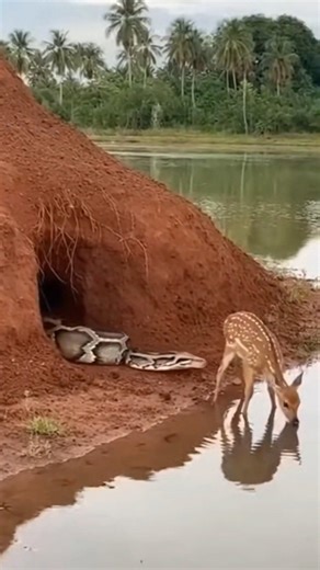 OMG 😱 Python ate Deer Part 15 #python #burmesepython #deer #snakeattack
