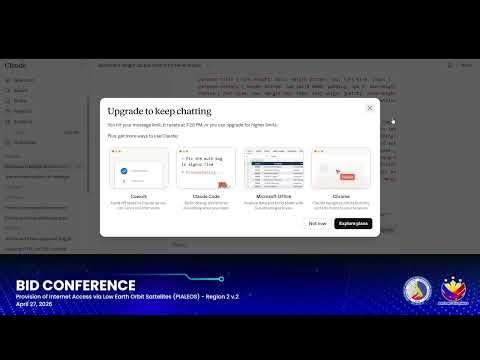 WATCH: Bid Conference: Provision of Internet Access via Low Earth Orbit Sattelites (PIALEOS)