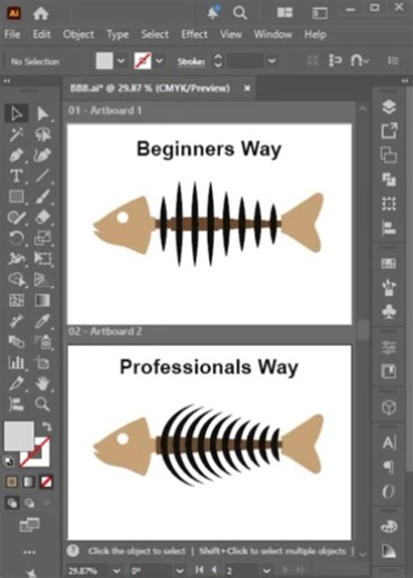 Illustrator Design Tutorial with Fish Bones | #adobe #tutorial #illustrator